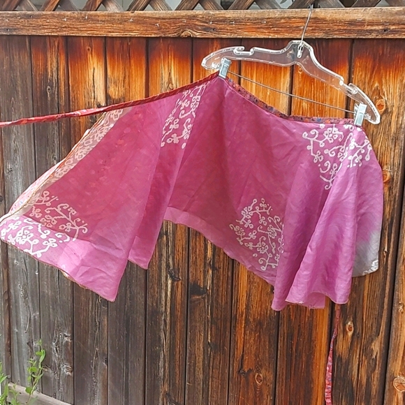 100% silk mini floral wrap skirt - Picture 11 of 13